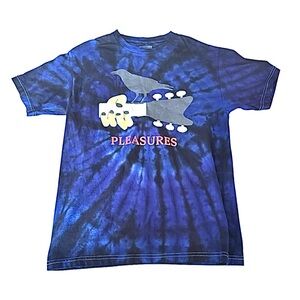 Pleasures Tie Dye T-Shirt Blue Crow Guitar Graphic Tee Men’s Size Small